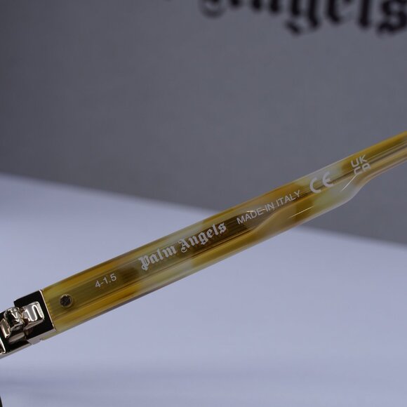 Palm Angels PERI10I KING 2455 Shield Sunglasses - Light Havana Gold/Green - Picture 7 of 9